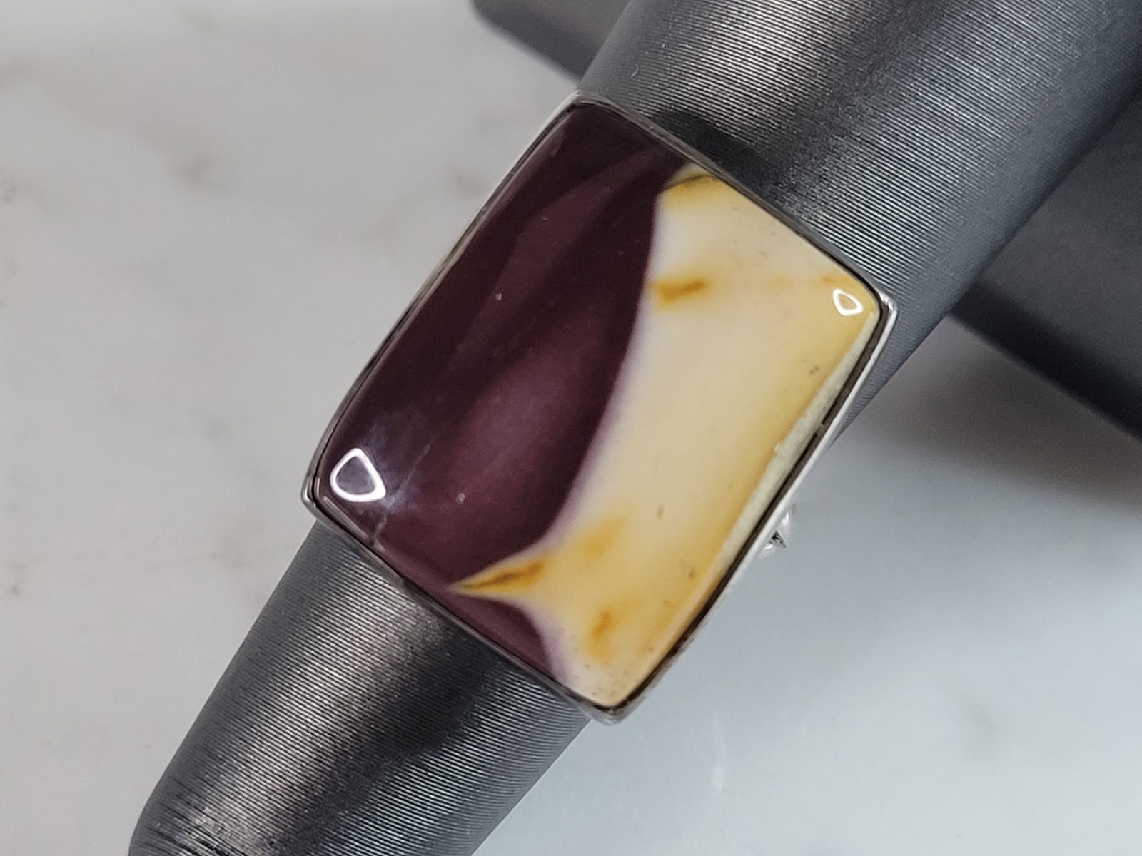 Womens Vintage Estate Sterling Silver Chalcedony Stone Ring (1 of 5)