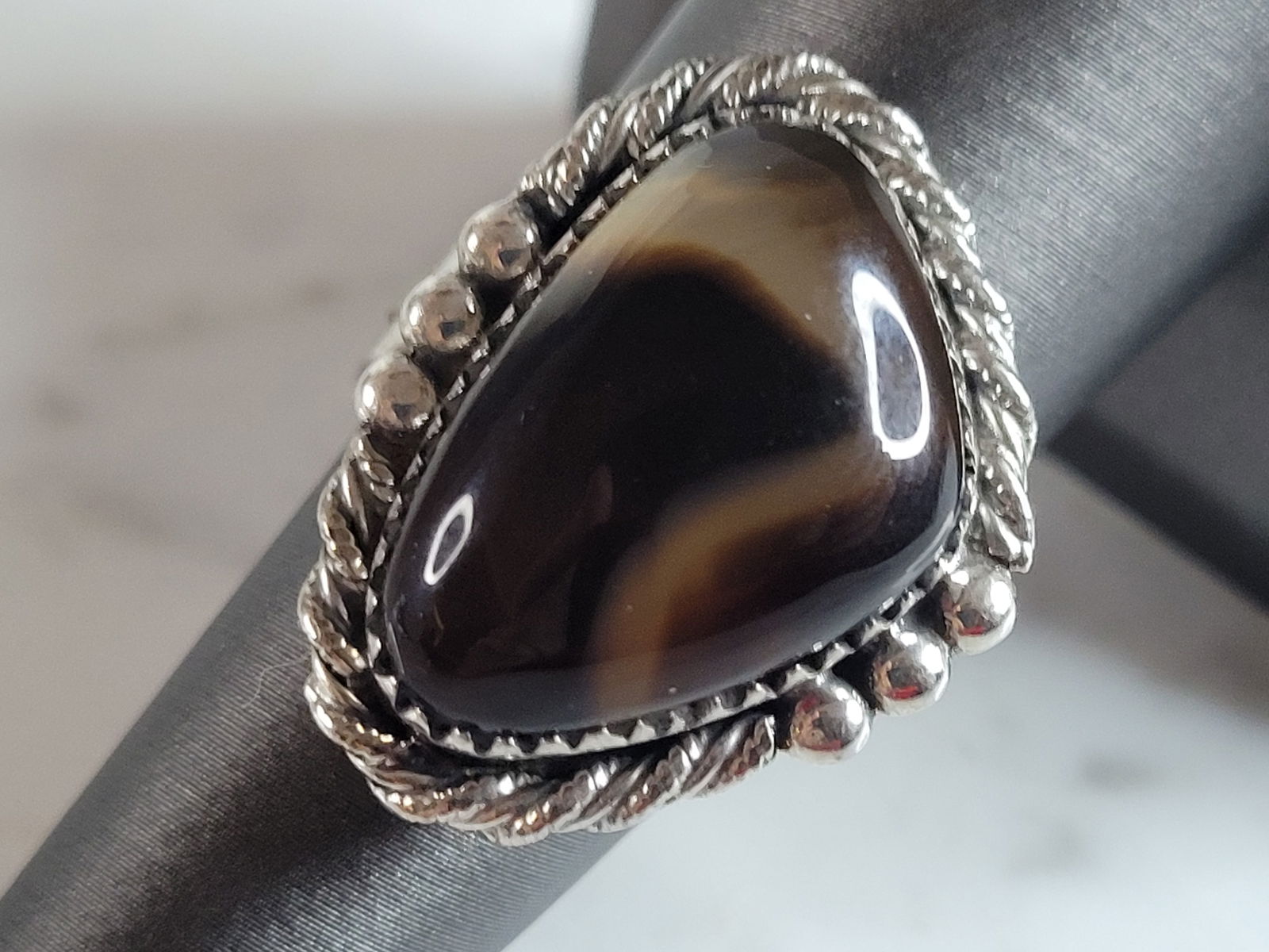 Womens Vintage Estate Sterling Silver Modernist Ring (1 of 4)