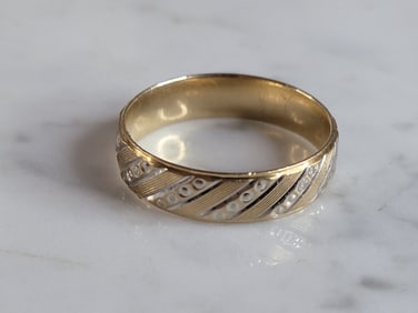 Mens Vintage Estate 10k Gold Wedding Band Ring