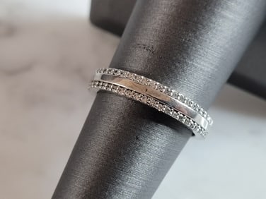 Womens Estate Sterling Silver CZ Ring