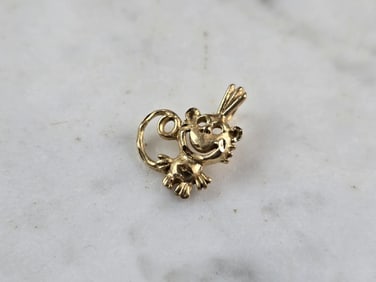 Womens Vintage Estate 14k Gold Lil Monkey Michael Anthony Pendant