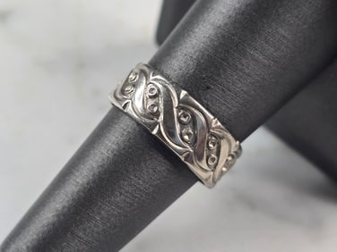 Womens Vintage Estate Sterling Silver Esposito Band Ring