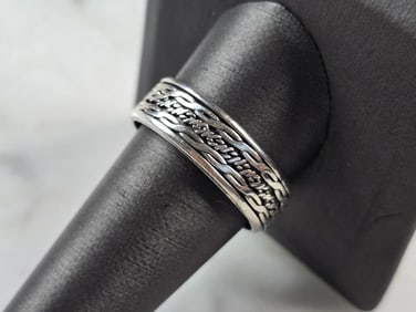 Mens Estate Sterling Silver Irish Celtic Eternity Knot Fidget Ring