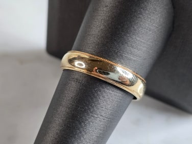Mens Vintage Estate 14K Yellow Gold Wedding Band Ring
