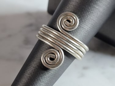 Womens Vintage Estate Sterling Silver Modernist Ring