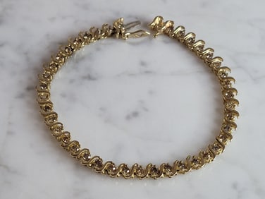 Womens Vintage Estate 14K Gold Diamond Tennis Bracelet w/ 2.0cts