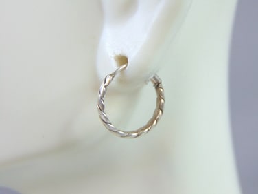 Womens Vintage Estate Sterling Silver Hoop Earrings