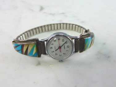 Womens Vintage Sterling Silver Southwestern Watch