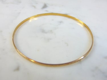 Womens Vintage Estate 17K Yellow Gold Bangle Bracelet