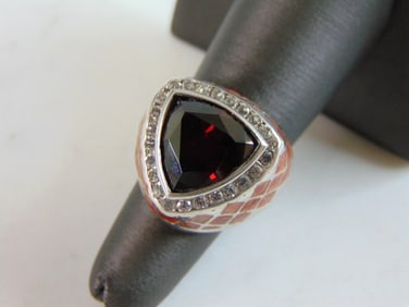 Womens Vintage Estate Sterling Silver Multi Stone Ring