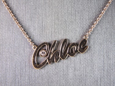 Womens Vintage Estate 14K Rose Gold 'Chloe' Diamond Necklace
