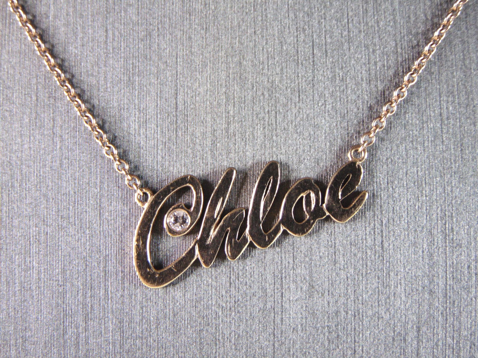 Womens Vintage Estate 14K Rose Gold 'Chloe' Diamond Necklace (1 of 3)