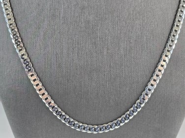 Mens Sterling Silver Chain Link Necklace