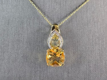 Womens Estate Sterling Silver Gold Tone Modernist Pendant Necklace