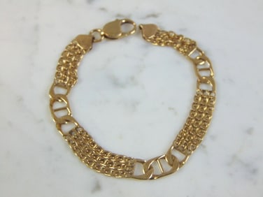 Womens Vintage Estate 14K Yellow Gold Bracelet