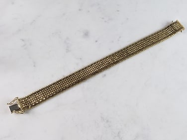 Womens Vintage Estate 14K Gold Mesh Bracelet