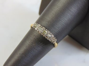 Vintage Estate Womens 14K Yellow Gold Diamond Ring
