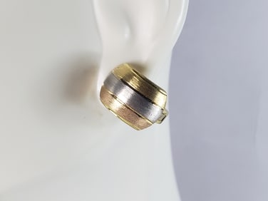 Womens Vintage Estate 14K Multi Tone Gold Earrings