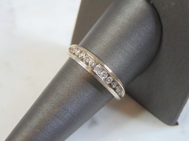 Mens Vintage Estate 14k White Gold Diamond Ring