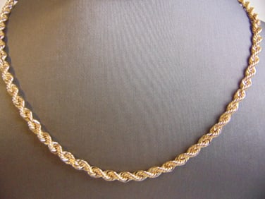 Heavy Vintage Estate 14K Yellow Gold  Rope Necklace