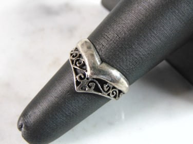 Womens Vintage Estate Sterling Silver Modernist Ring