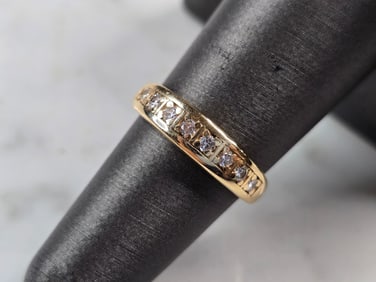 Womens Vintage Estate 14k Yellow Gold Diamond Ring