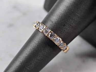 Womens Vintage Estate 14k Yellow Gold Diamond Ring