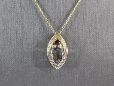 Womens Sterling Silver Gold Tone Modernist Pendant Necklace