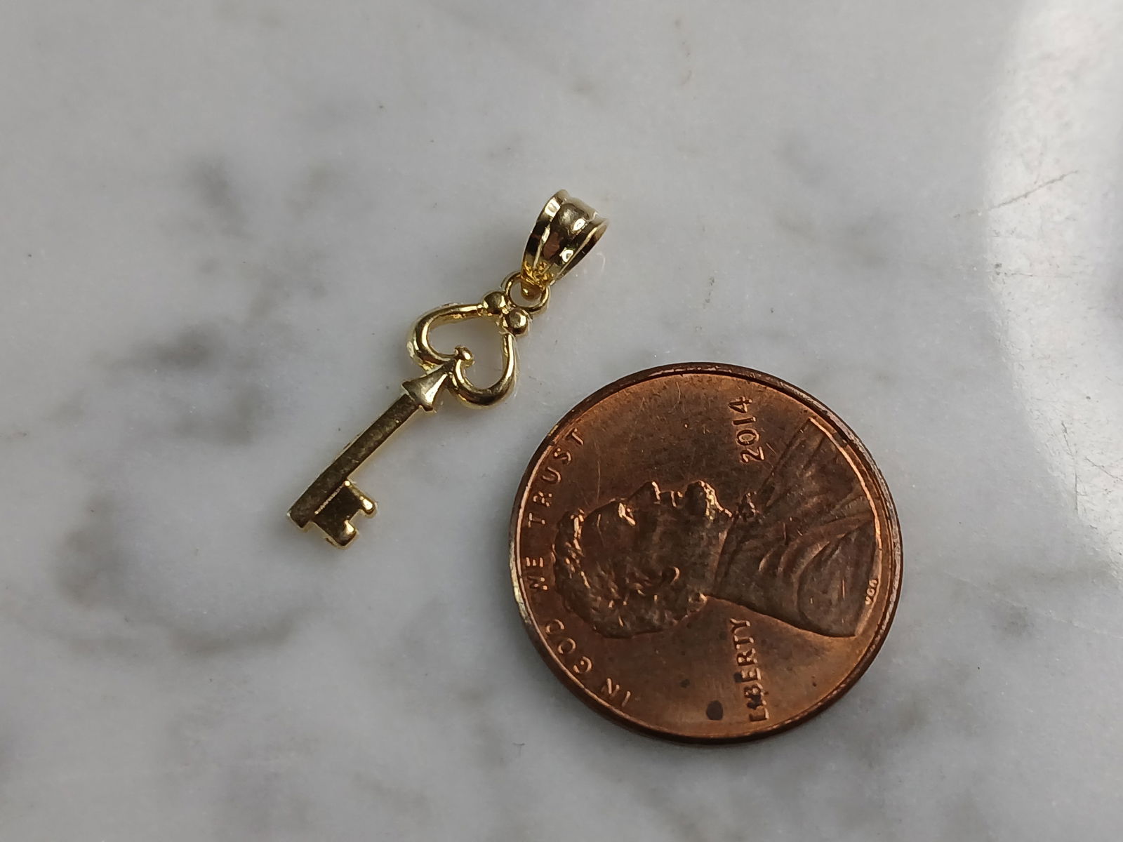 Womens Sterling Silver Gold Tone Key to My Heart Pendant Necklace - 4