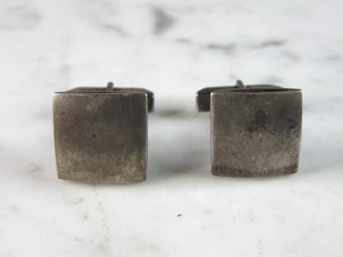 Mens Vintage Estate Sterling Silver Modernist Cufflinks