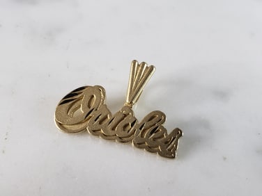 Mens 14K Gold Baltimore Orioles MLB Pendant Michael Anthony