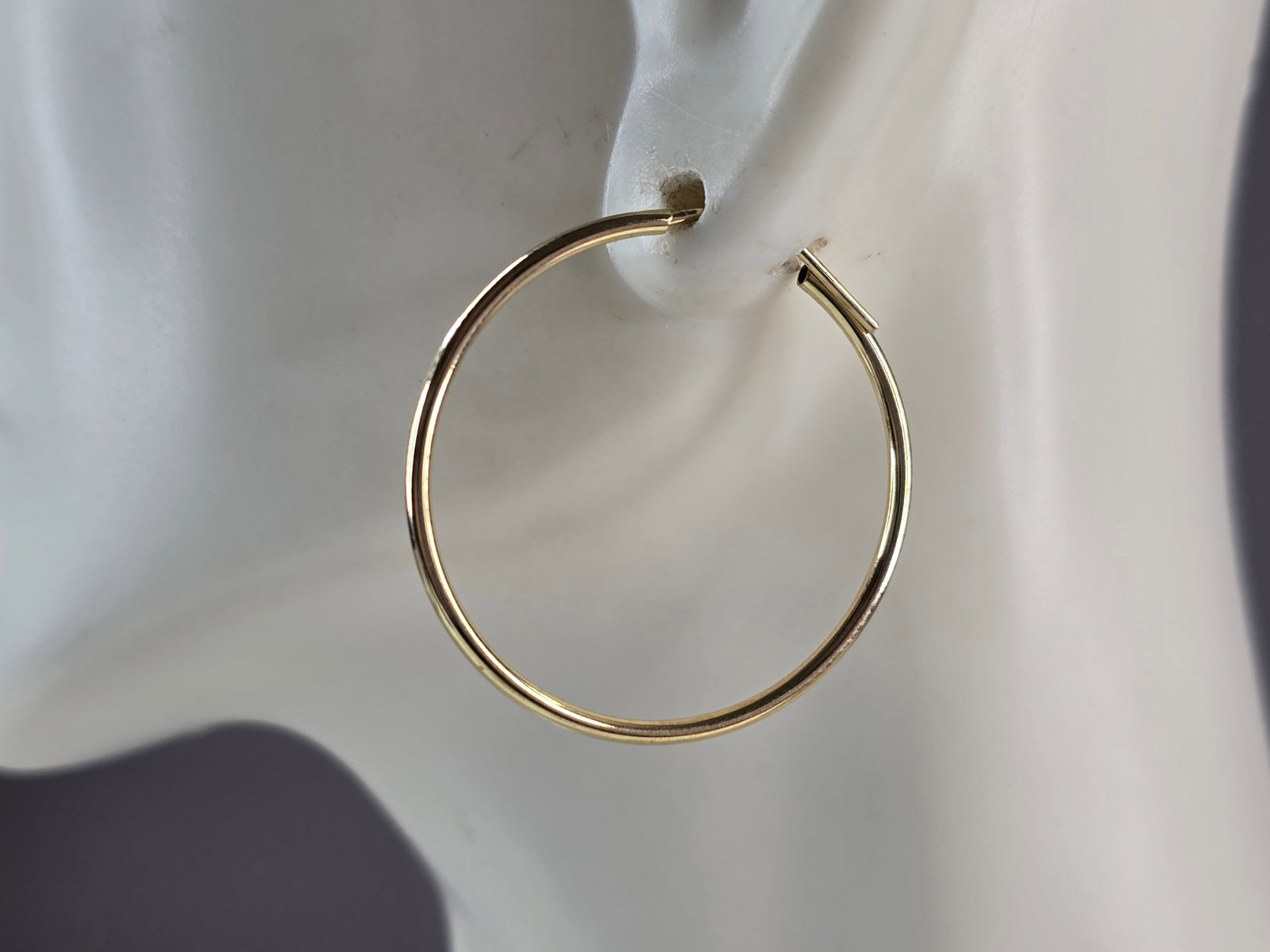 Pr Womens 14K Yellow Gold Hoop Earrings (1 of 4)