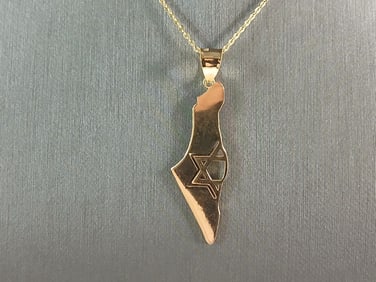 Sterling Silver Gold Tone Jewish Judaica Star of David Pendant