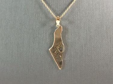 Sterling Silver Gold Tone Jewish Judaica Star of David Pendant