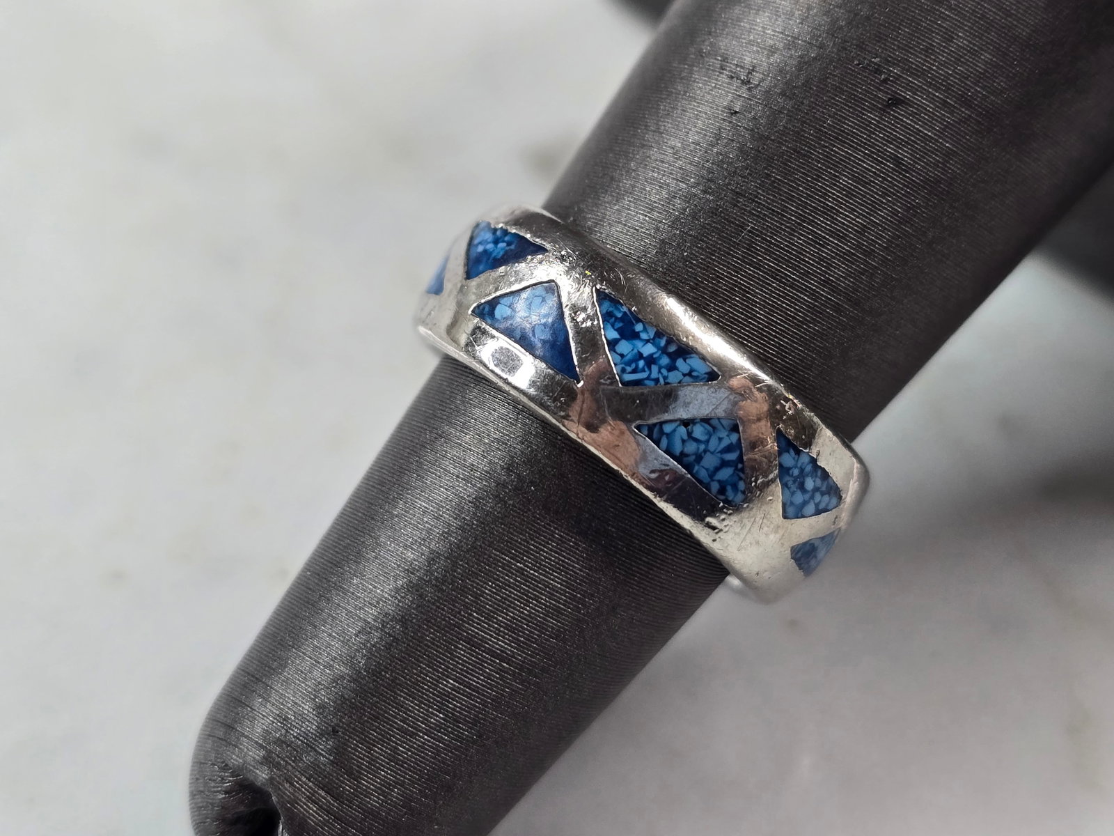 Womens Vintage Estate Sterling Silver Lapis Lazuli Stone Ring (1 of 4)