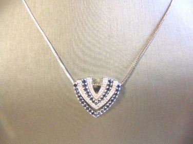 Women's Sterling Silver Necklace W/ CZ Stones
