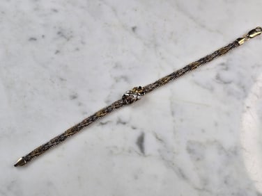 Womens Vintage Estate Sterling Silver Modernist Bracelet