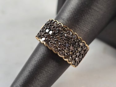 Womens Estate 10K Yellow Gold Chocolate Diamond Ring