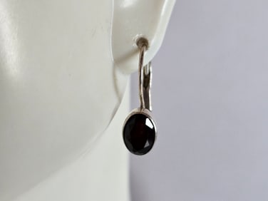 Womens Vintage Estate Sterling Silver Modernist Earrings