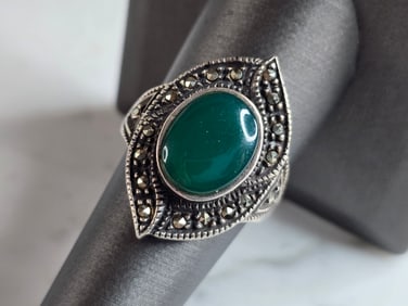 Womens Vintage Estate Sterling Silver Modernist Ring