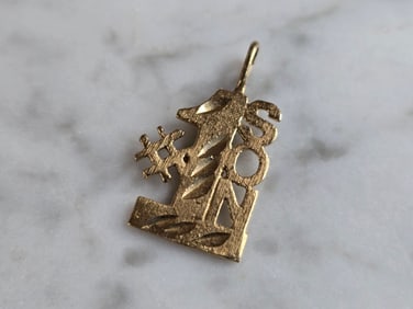 Vintage Estate 14K Gold "#1 SON" Charm Pendant