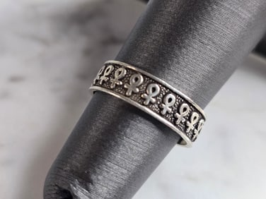 Womens Vintage Estate Sterling Silver Ankh Cross Toe Ring