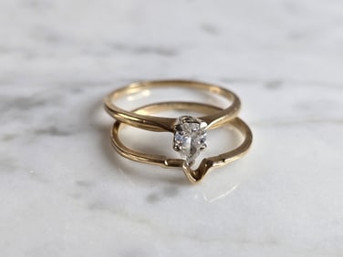 Womens Vintage Estate 14K Yellow Gold, .50cts Diamond Ring