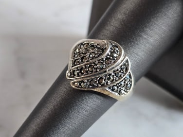 Womens Vintage Estate Sterling Silver Modernist Ring