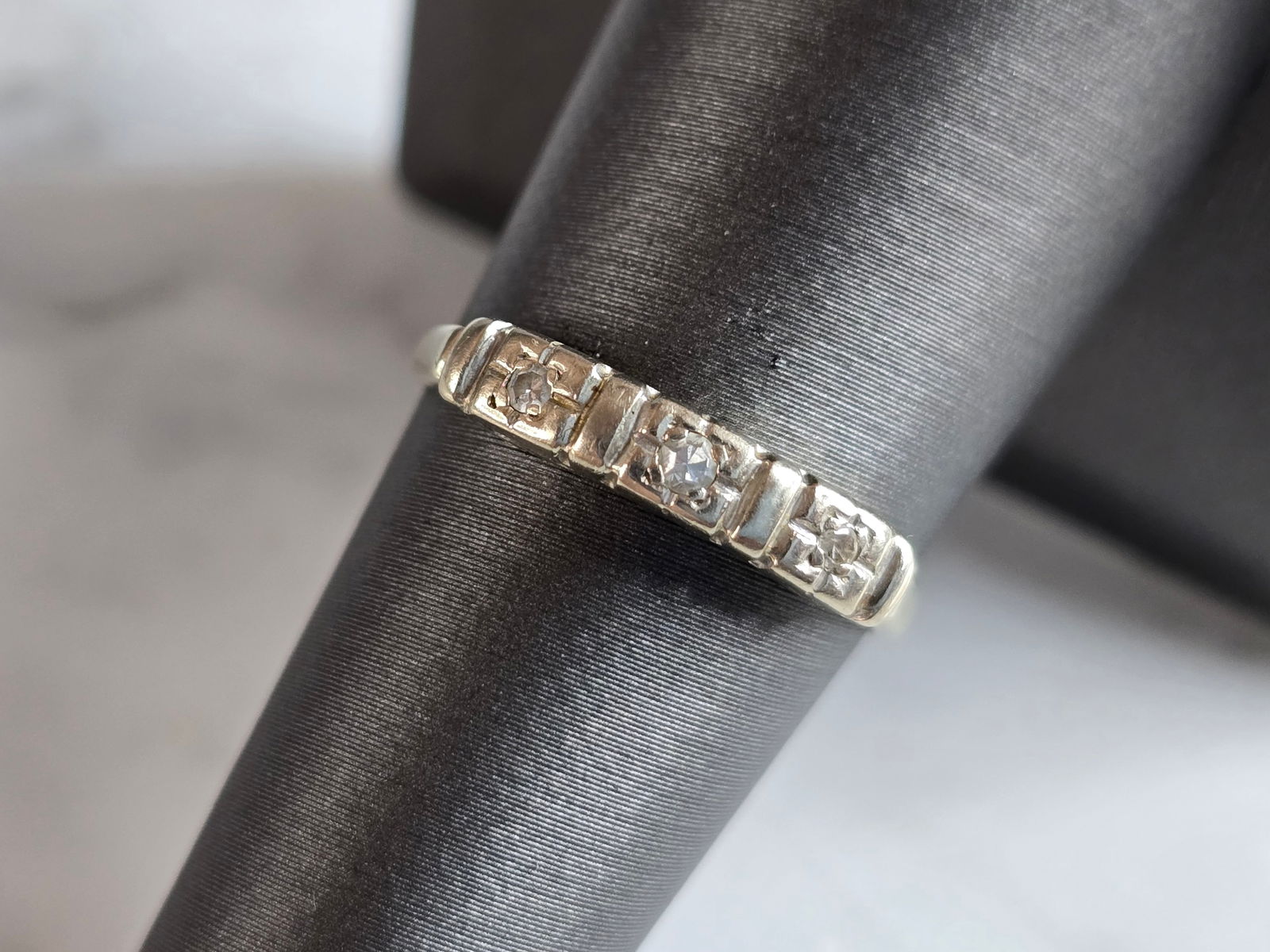 Womens Vintage Estate 14K White Gold Diamond Ring (1 of 5)