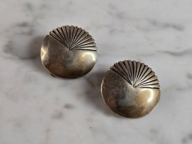 Womens Vintage Estate Sterling Silver Southwestern Earrings