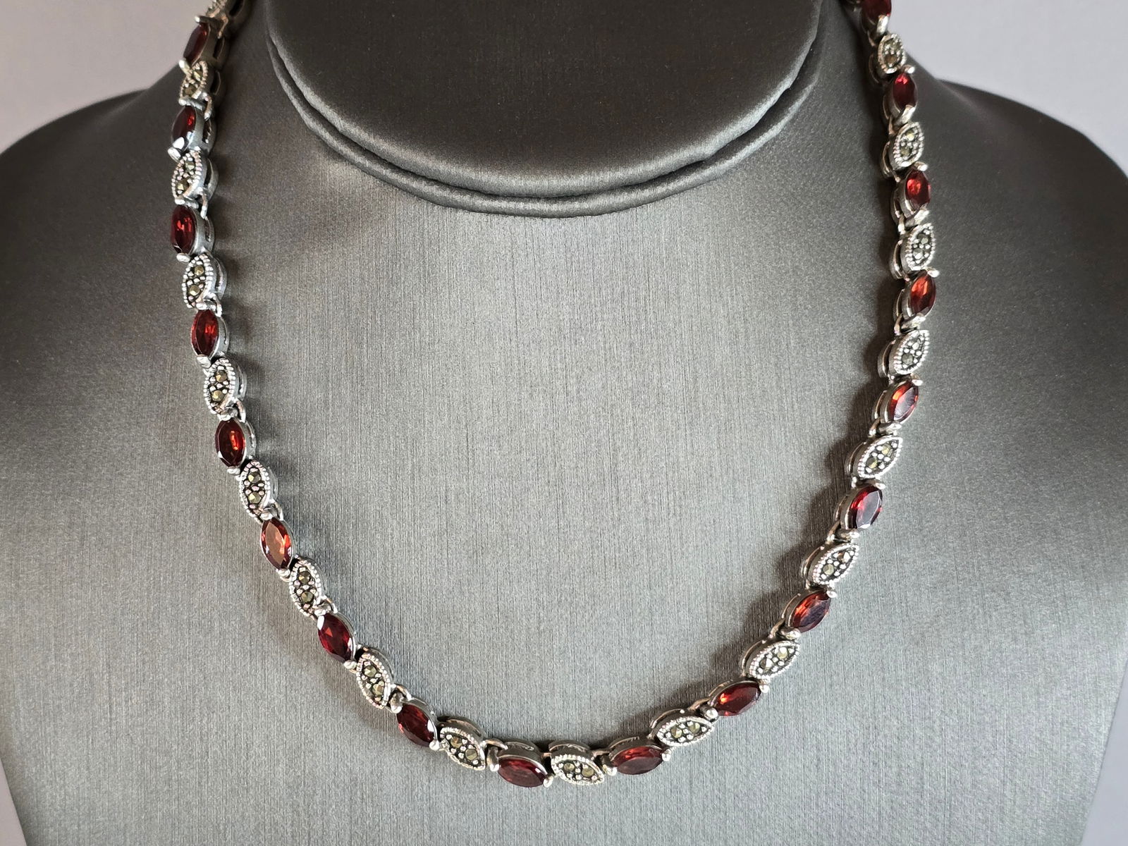 Womens Vintage Estate Sterling Silver Modernist Necklace (1 of 3)