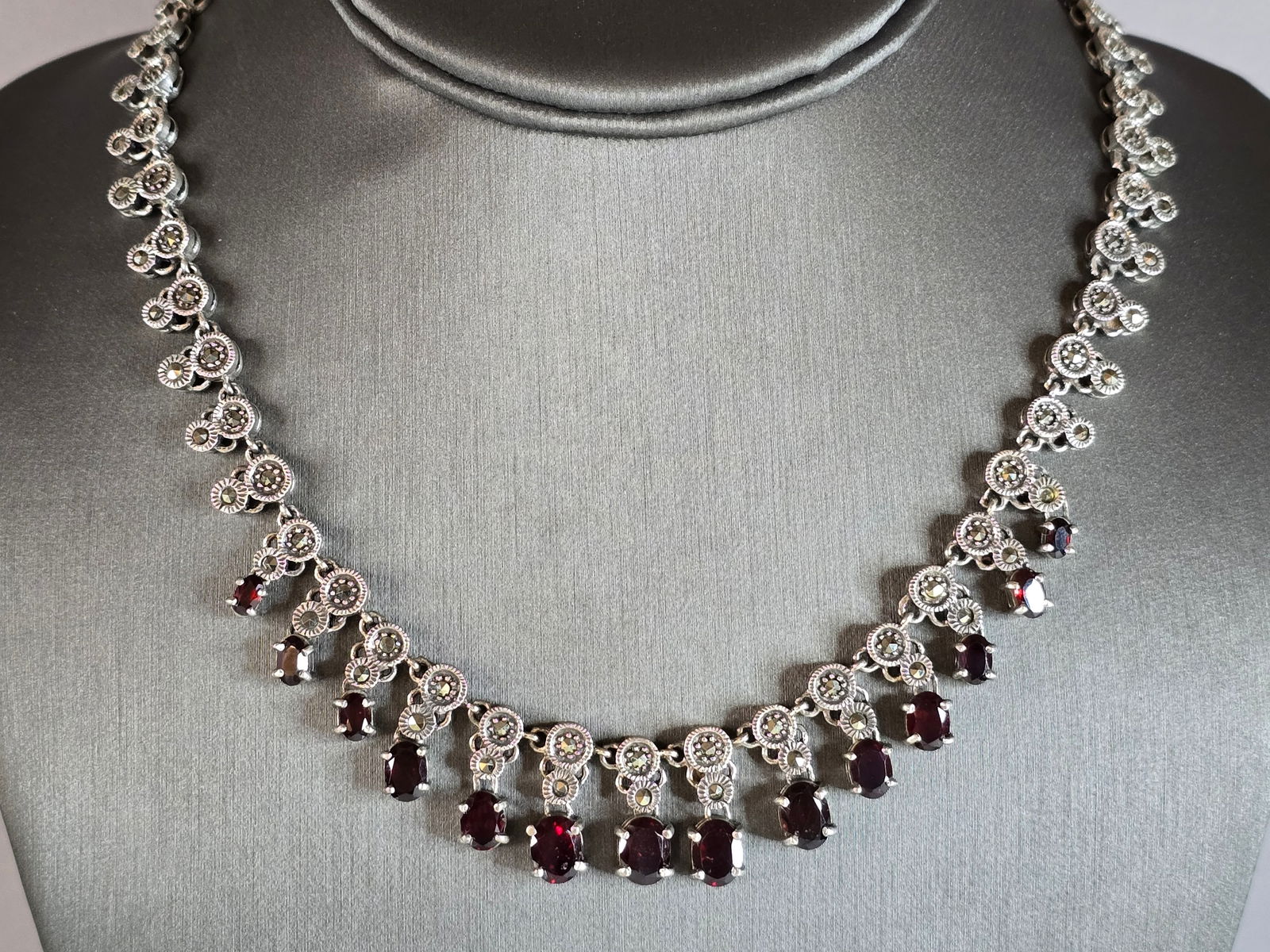 Womens Vintage Estate Sterling Silver Modernist Necklace (1 of 3)