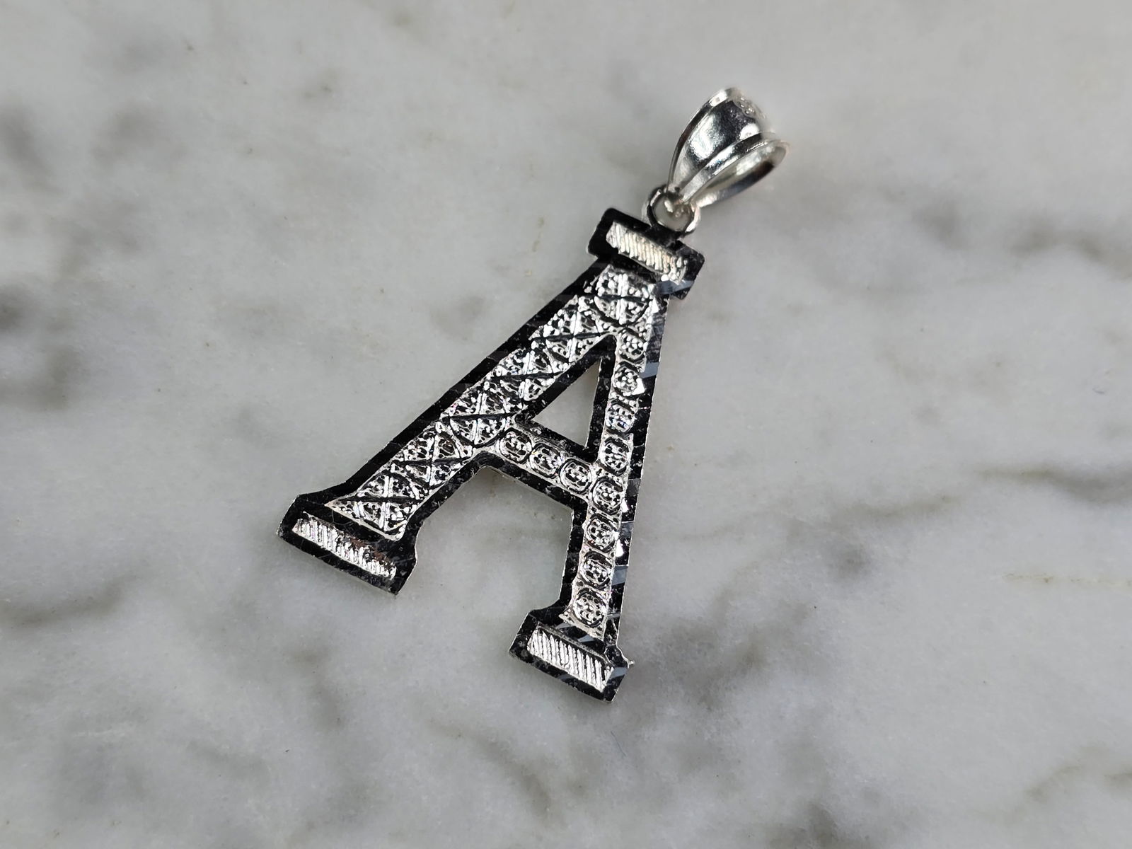 Womens Sterling Silver Initial Letter " A " Pendant (1 of 3)