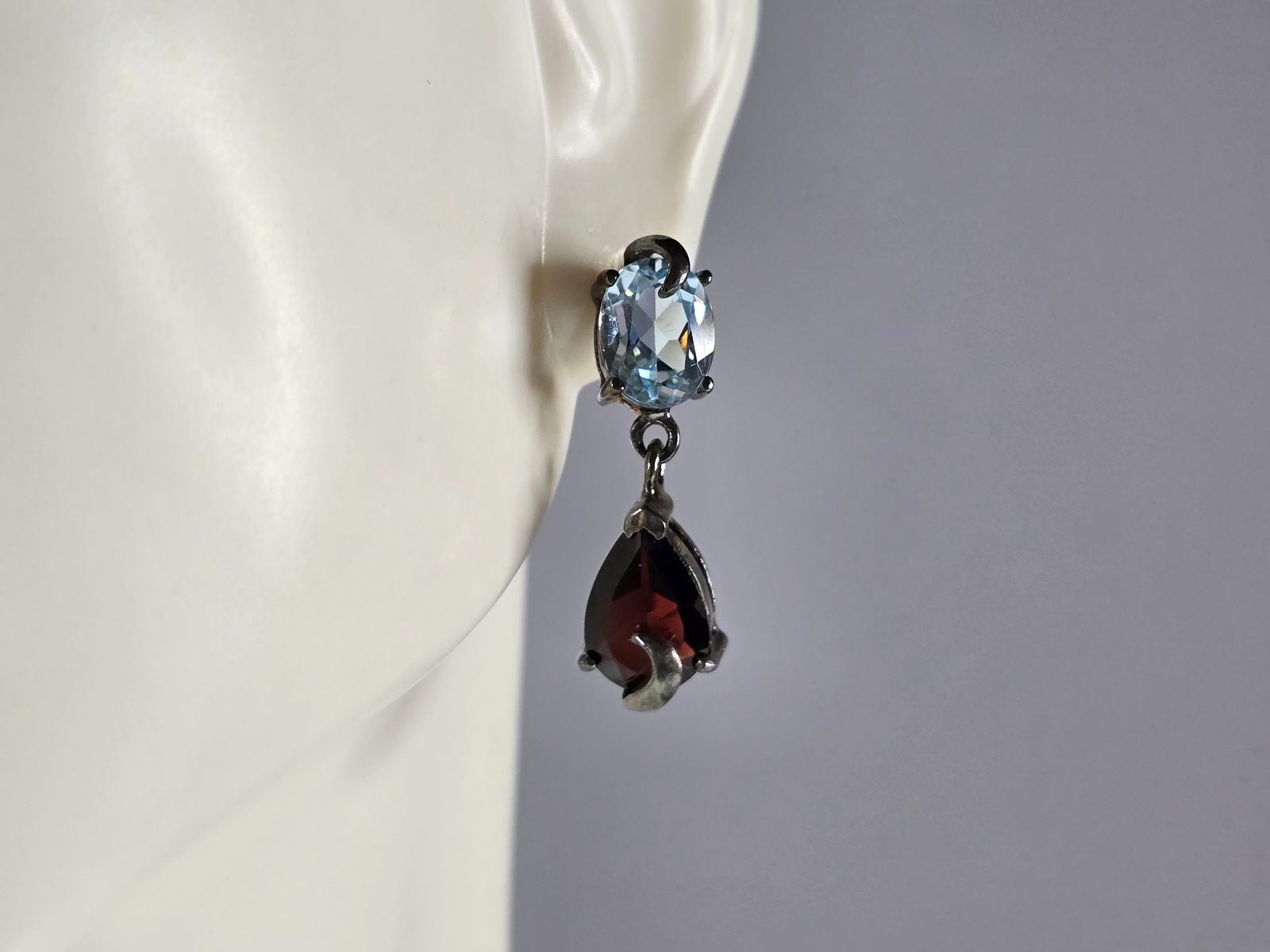 Womens Vintage Estate Sterling Silver Modernist Earrings (1 of 4)